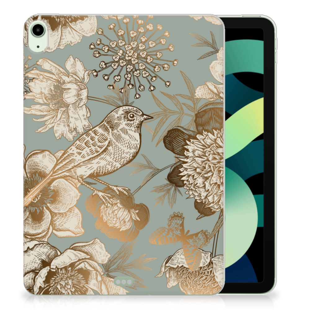Siliconen Hoesje voor iPad Air (2020/2022) 10.9 inch Vintage Bird Flowers