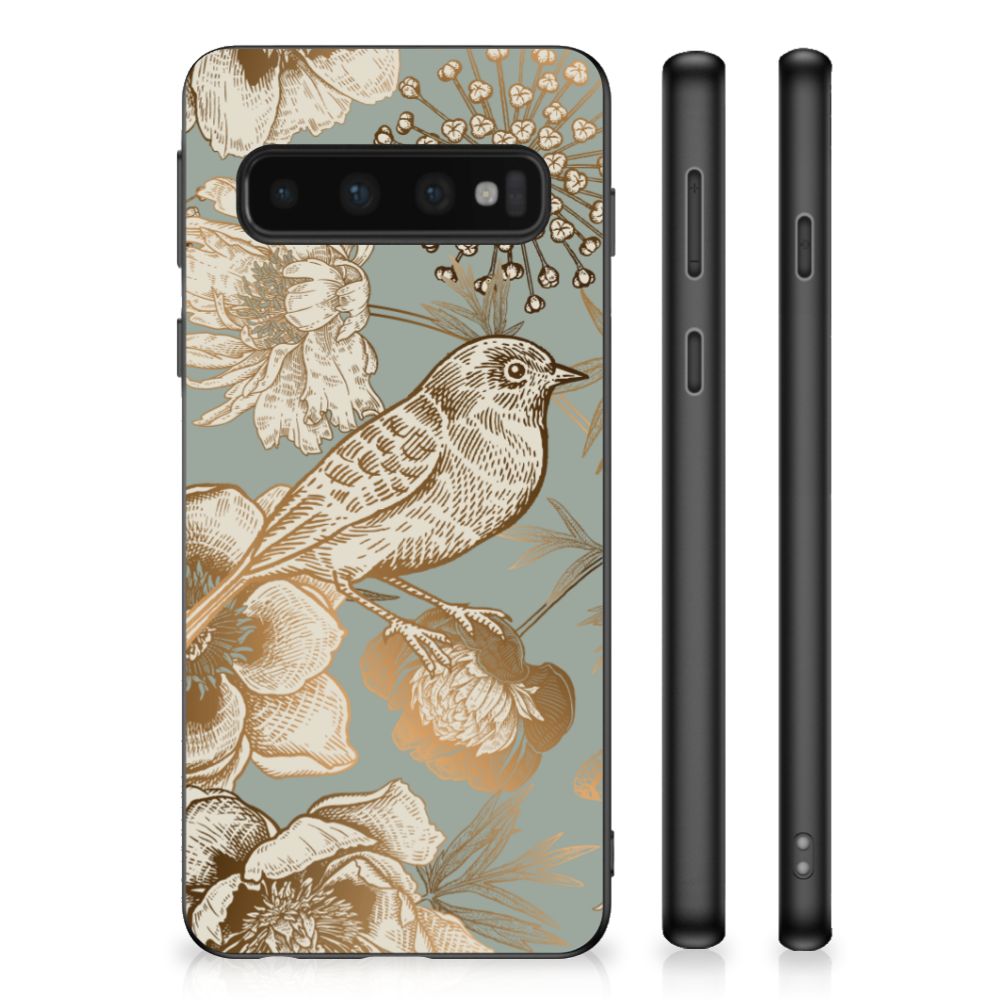 Skin Case voor Samsung Galaxy S10 Vintage Bird Flowers