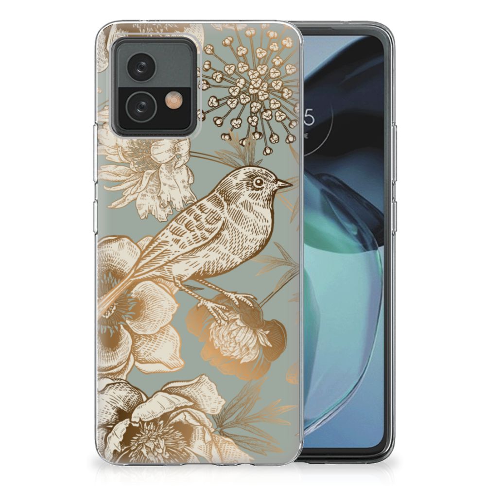 TPU Case voor Motorola Moto G72 Vintage Bird Flowers