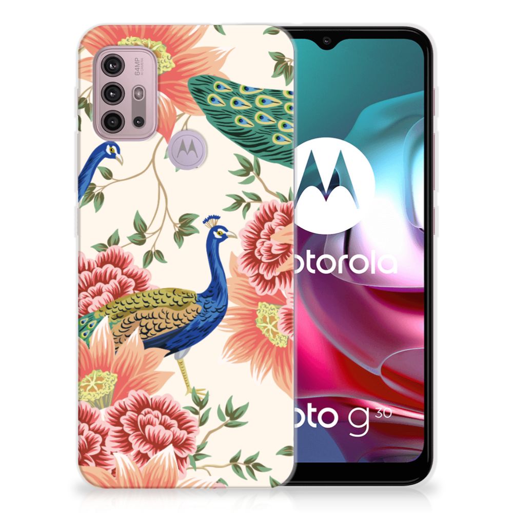 TPU Hoesje voor Motorola Moto G30 | G10 Pink Peacock