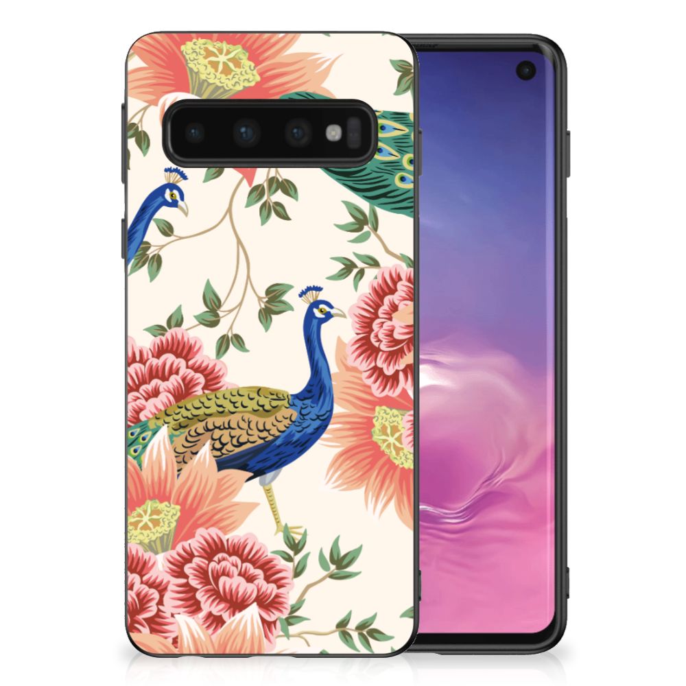 Back Cover voor Samsung Galaxy S10 Pink Peacock
