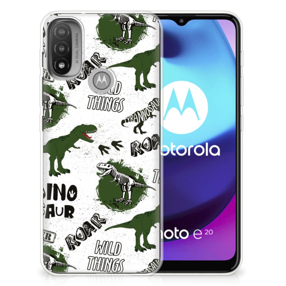 TPU Hoesje voor Motorola Moto E20 | E40 Dinosaurus