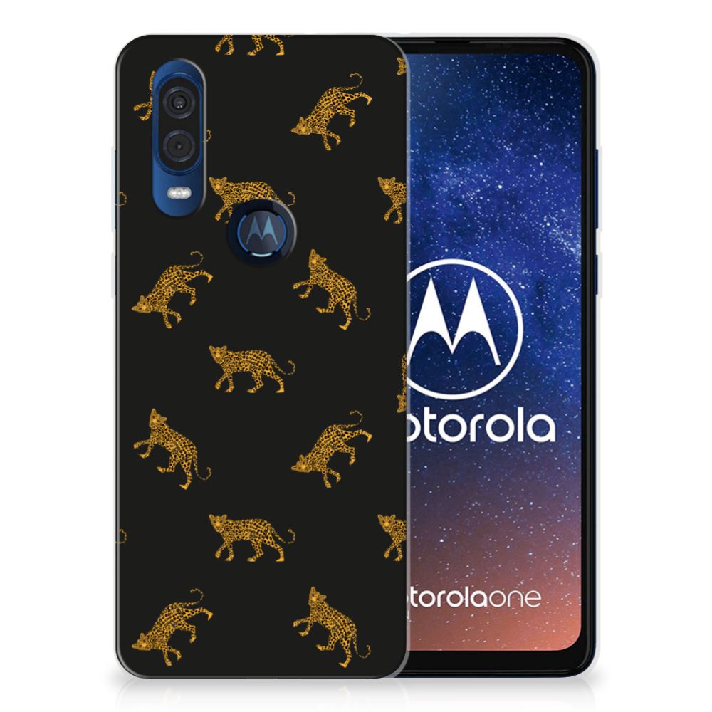 TPU Hoesje voor Motorola One Vision Leopards