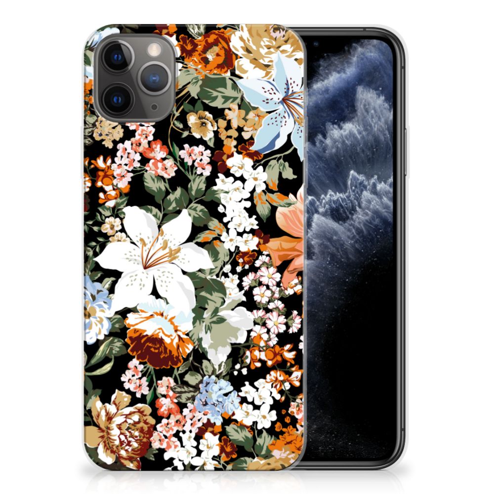 TPU Case voor Apple iPhone 11 Pro Max Dark Flowers