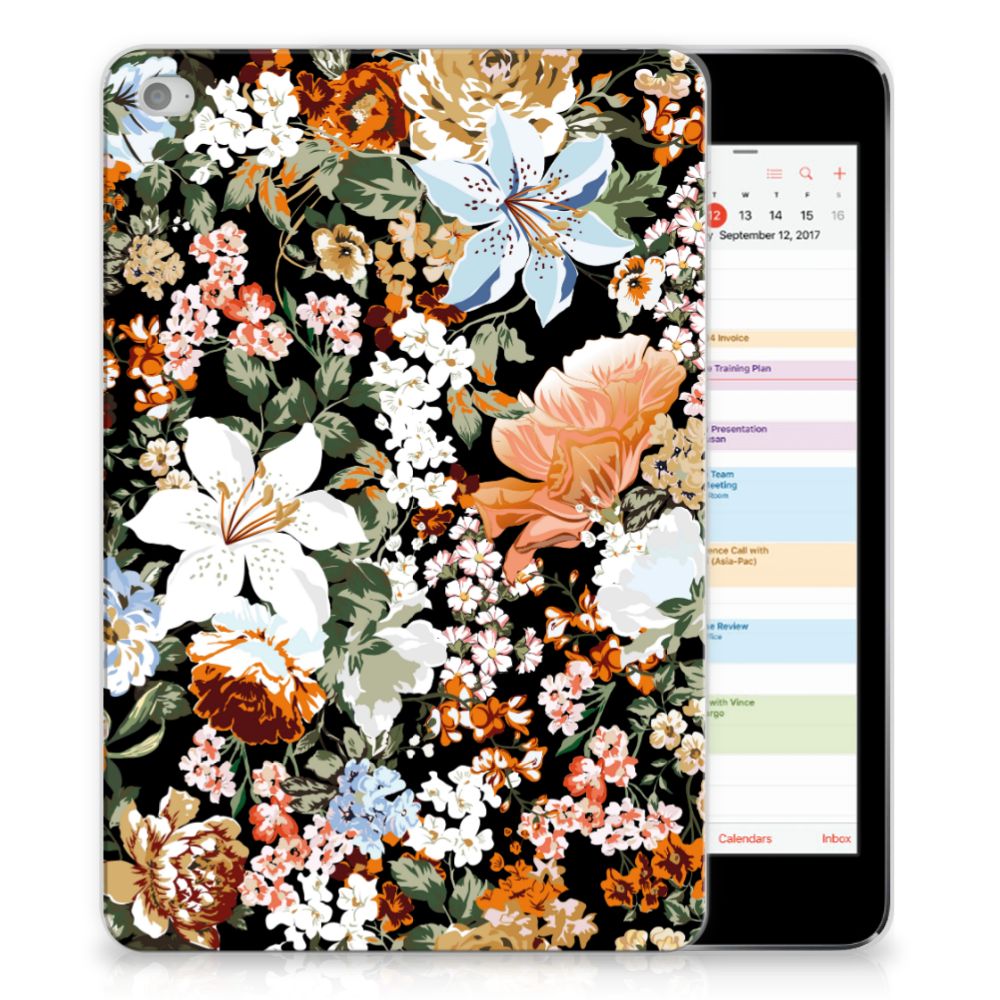 Siliconen Hoesje voor Apple iPad Mini 4 | Mini 5 (2019) Dark Flowers