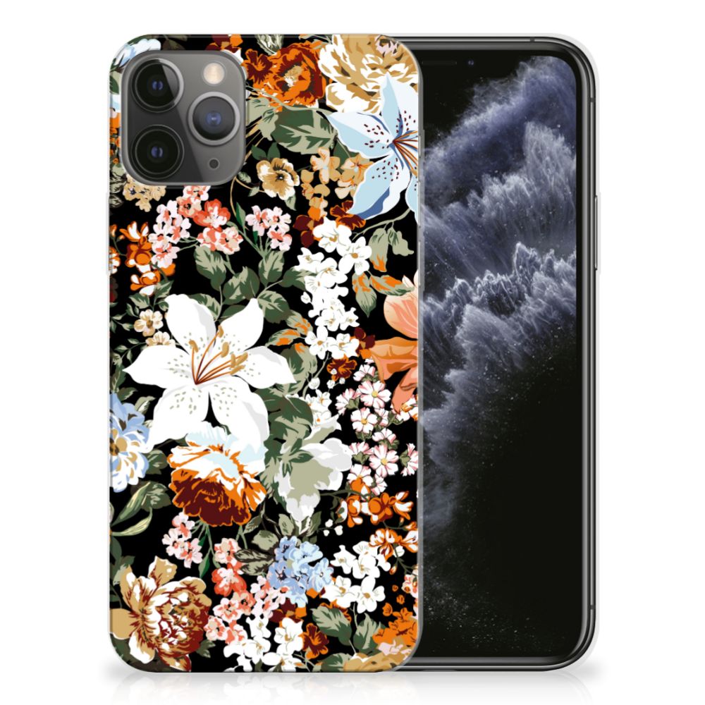TPU Case voor Apple iPhone 11 Pro Dark Flowers