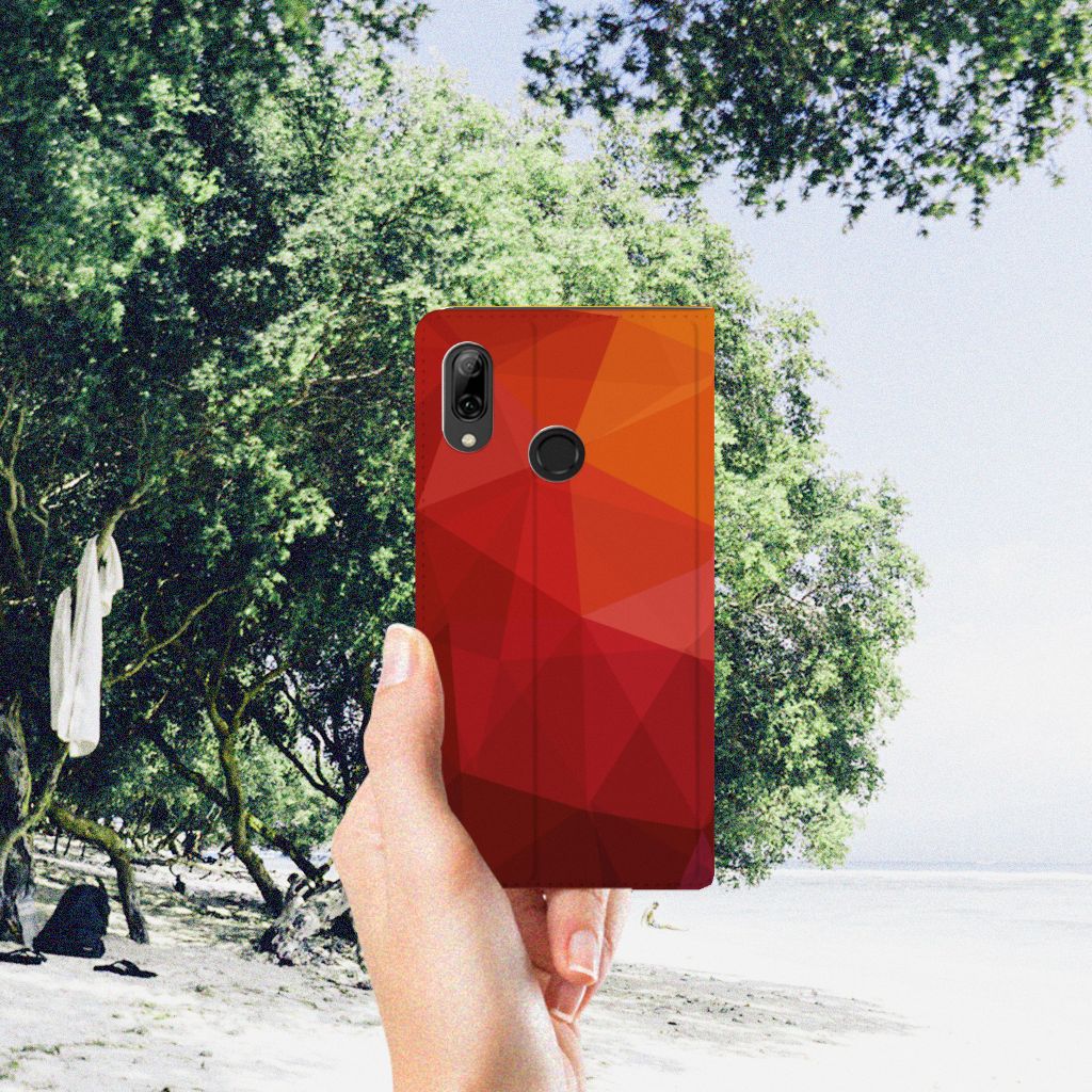 Stand Case voor Huawei P Smart (2019) Polygon Red