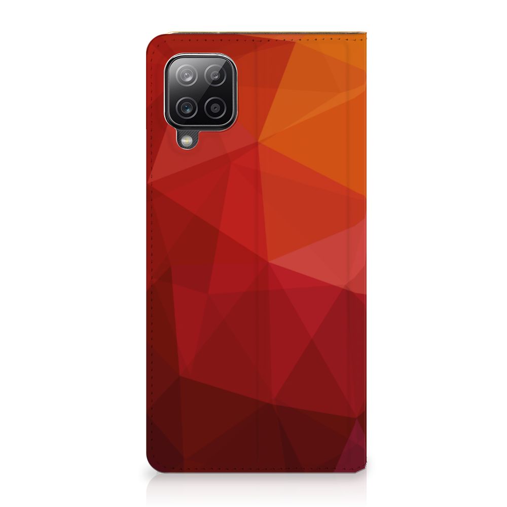 Stand Case voor Samsung Galaxy A12 Polygon Red