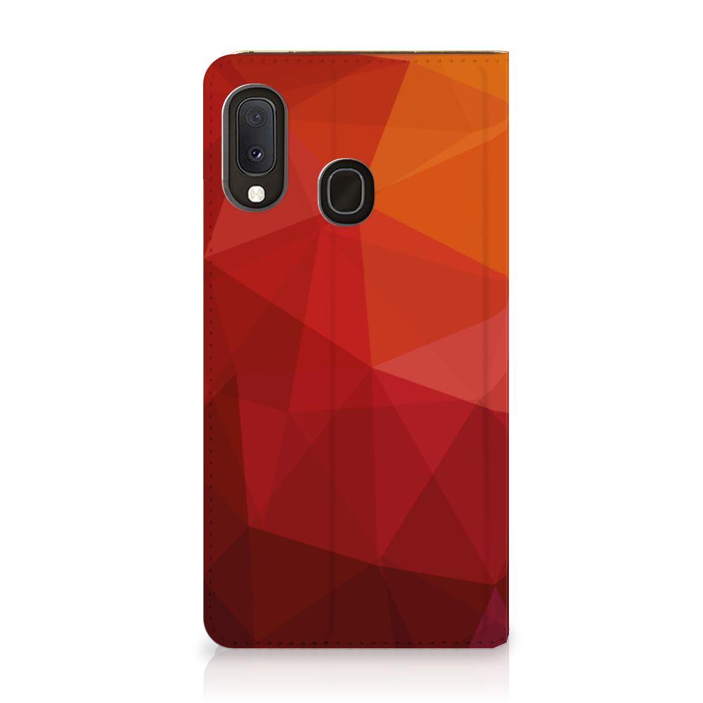 Stand Case voor Samsung Galaxy A20e Polygon Red
