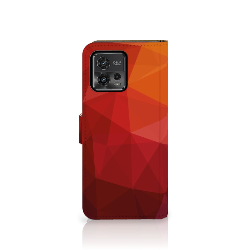 Book Case voor Motorola Moto G72 Polygon Red