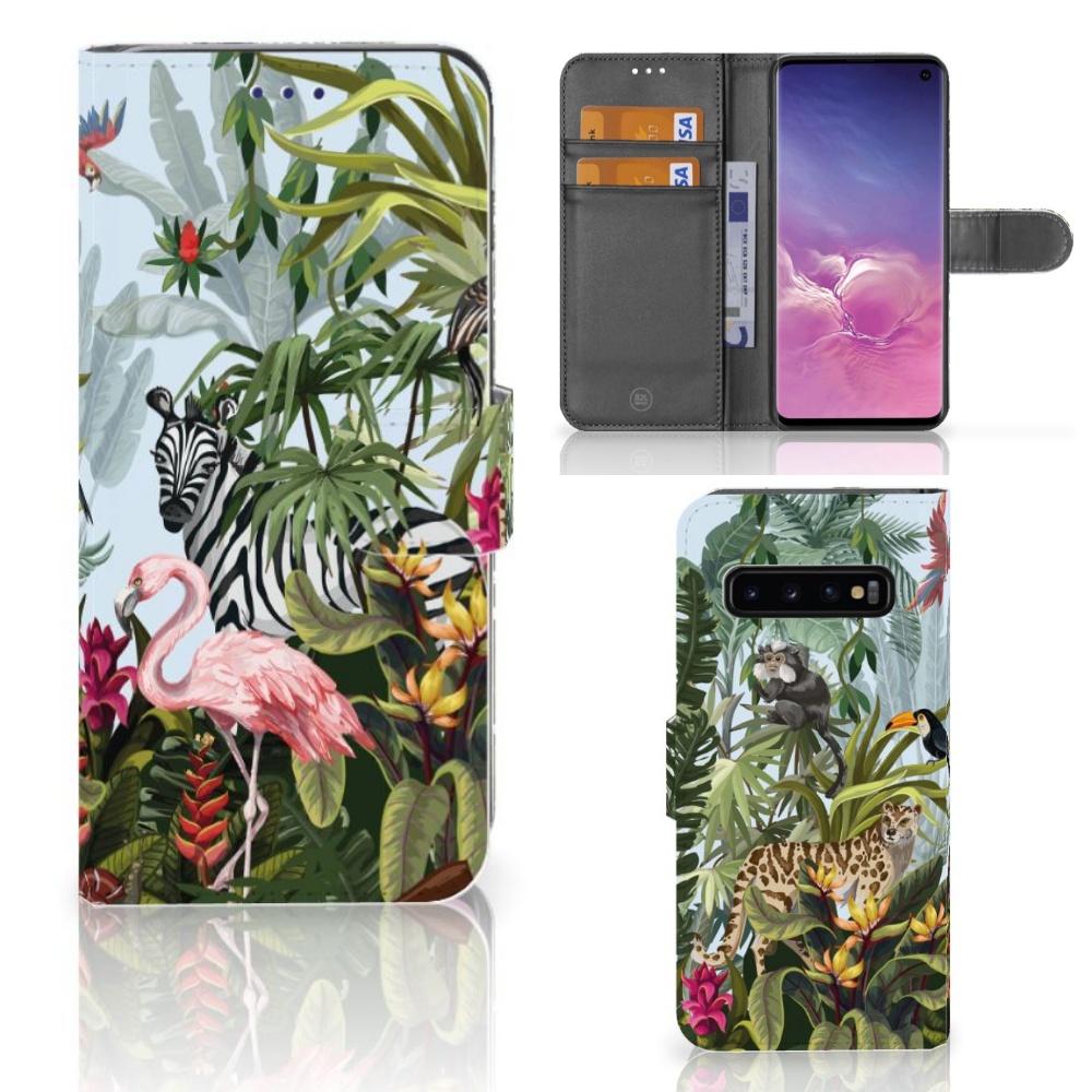 Telefoonhoesje met Pasjes voor Samsung Galaxy S10 Jungle