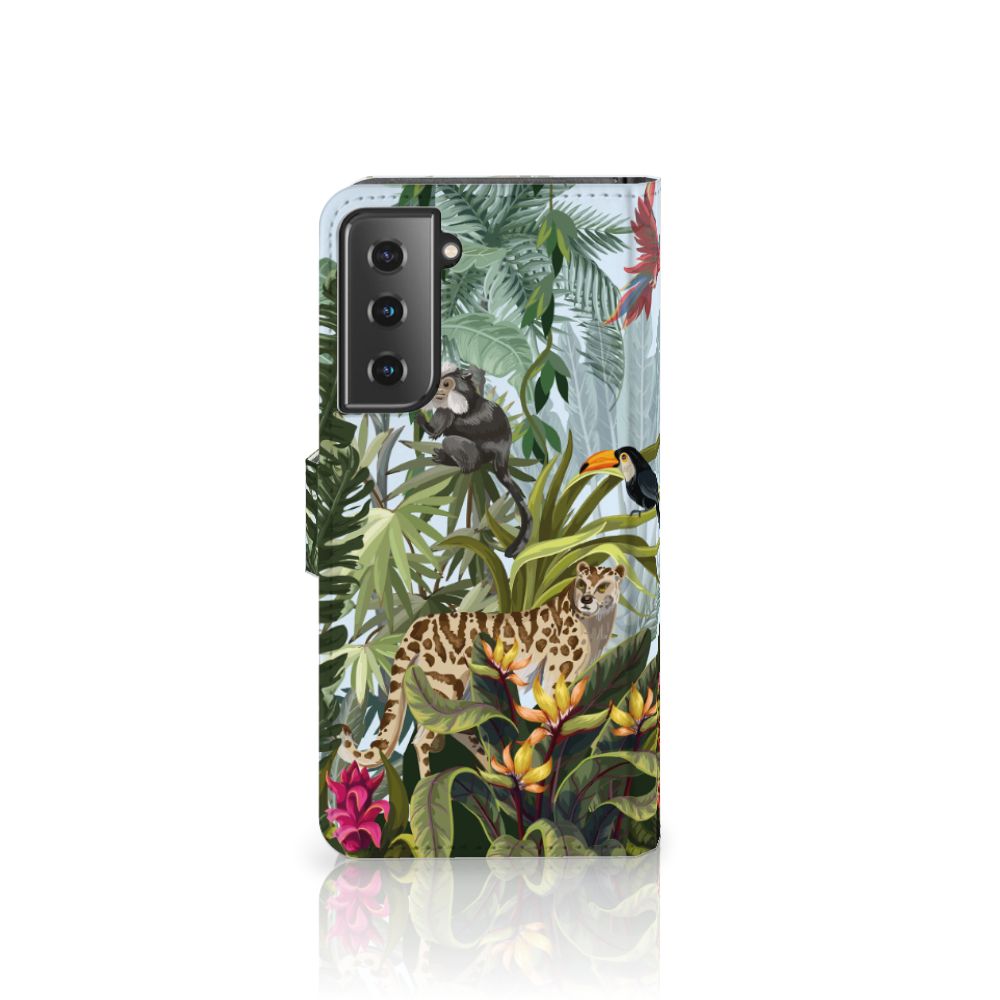 Telefoonhoesje met Pasjes voor Samsung Galaxy S21 Jungle