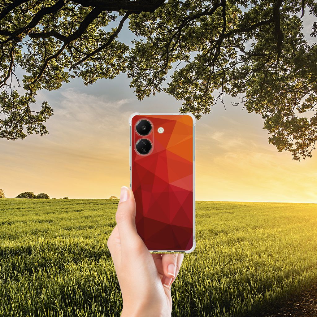Shockproof Case voor Xiaomi Redmi 13C 4G Polygon Red