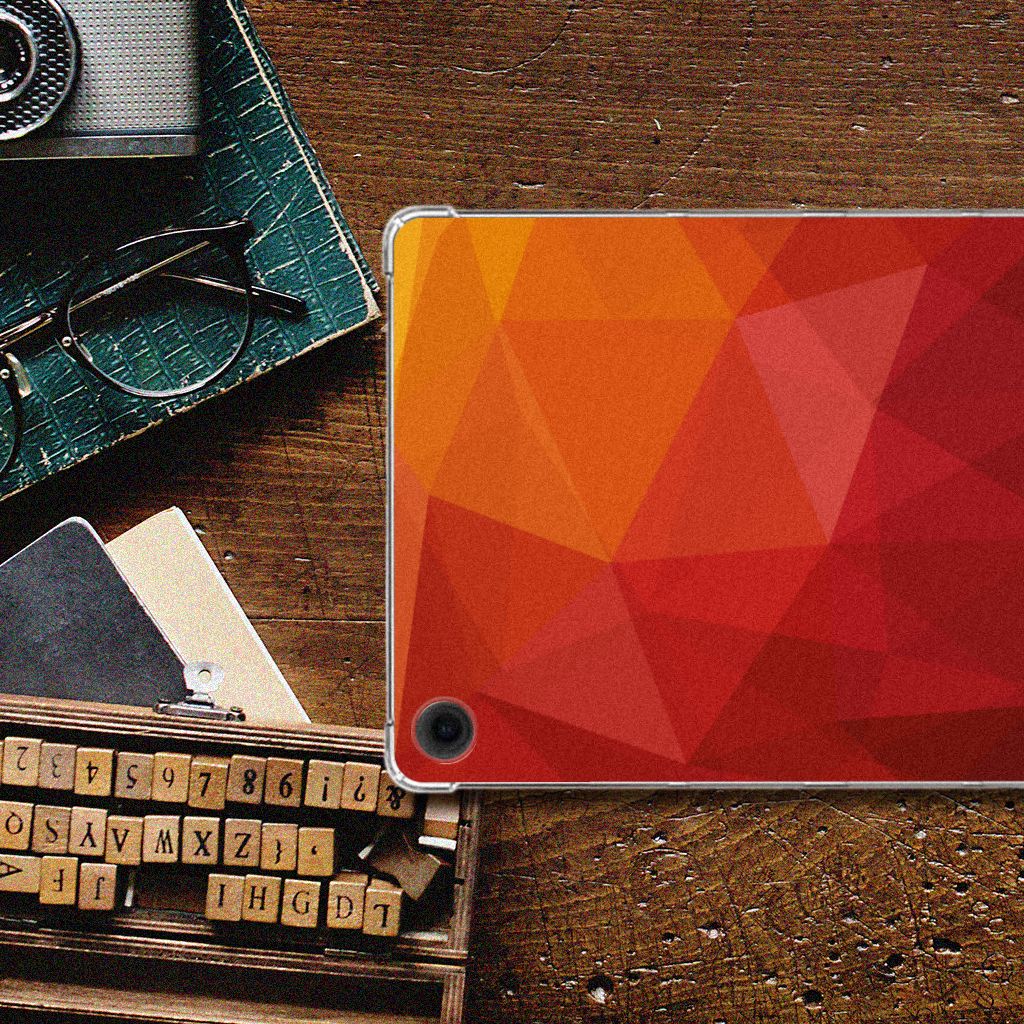 Back Cover voor Samsung Galaxy Tab A9 Plus Polygon Red