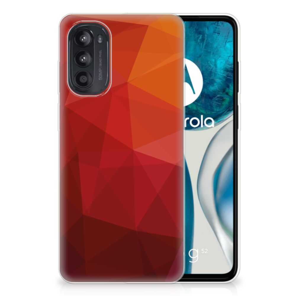 TPU Hoesje voor Motorola Moto G52/G82 Polygon Red