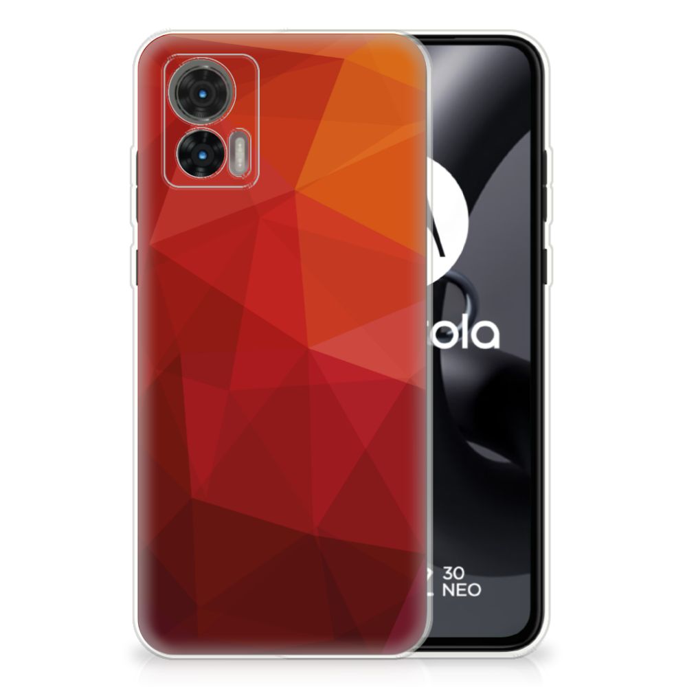 TPU Hoesje voor Motorola Edge 30 Neo Polygon Red