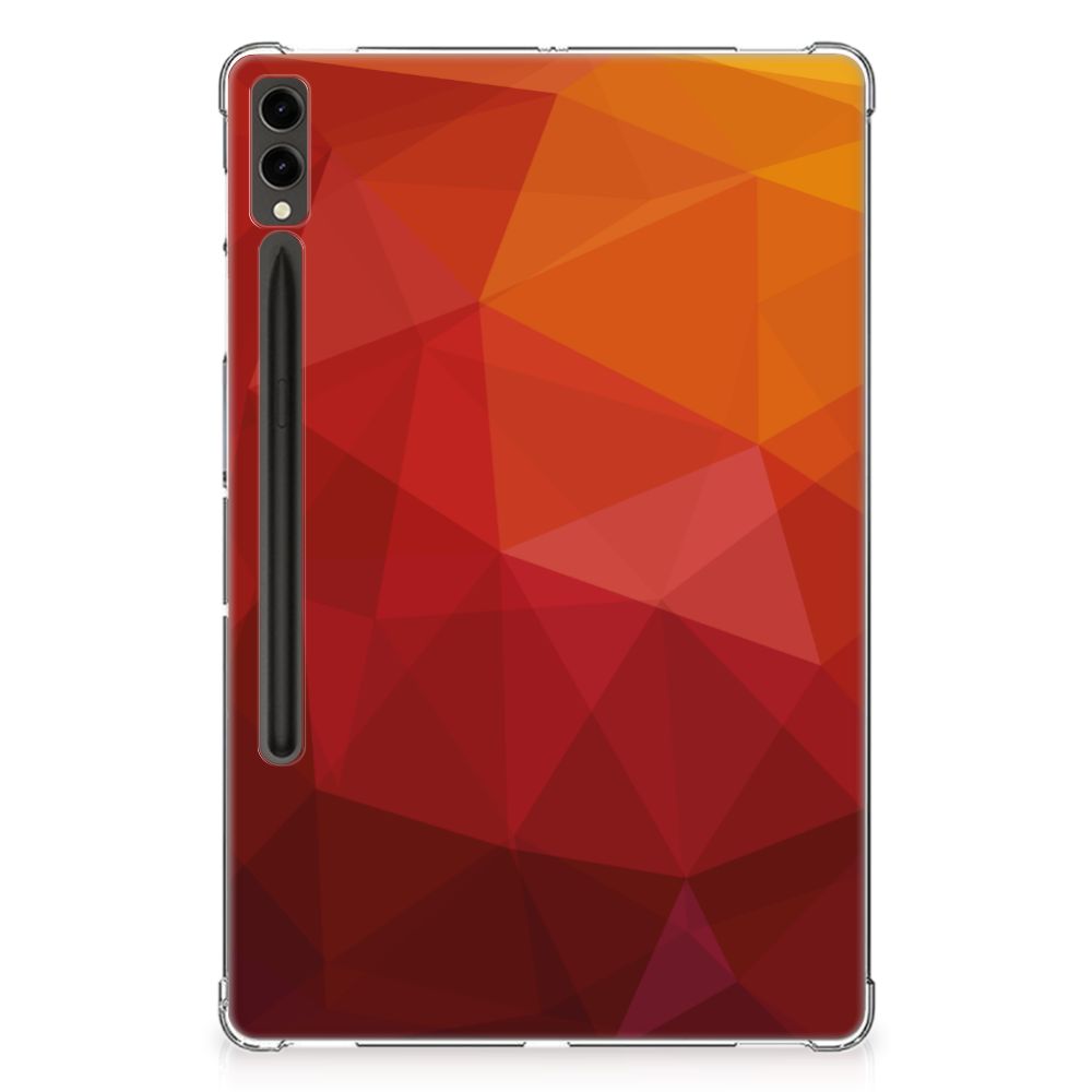 Back Cover voor Samsung Galaxy Tab S9 Plus Polygon Red