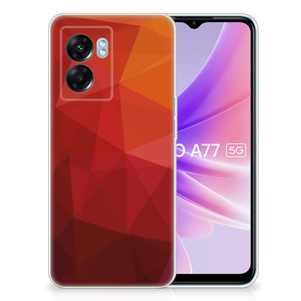 TPU Hoesje voor OPPO A77 | A57 5G Polygon Red