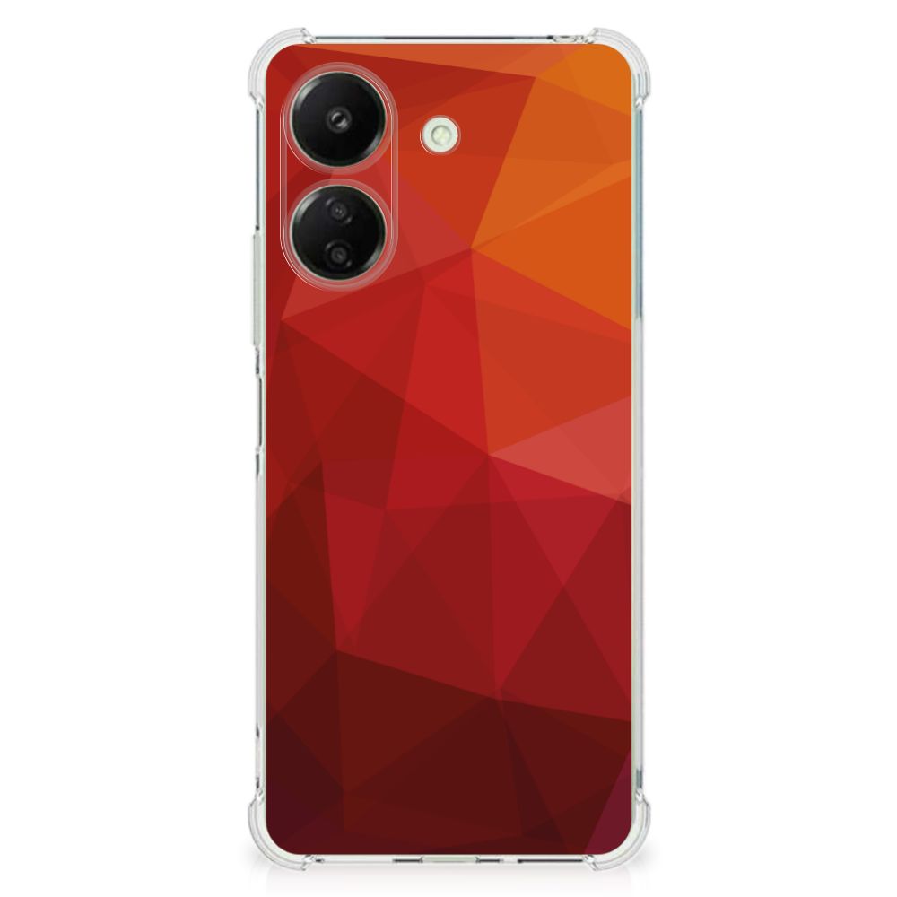 Shockproof Case voor Xiaomi Redmi 13C 4G Polygon Red