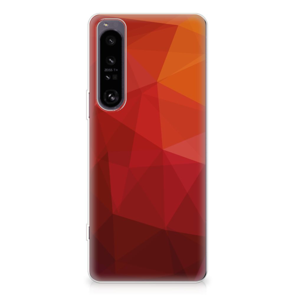 TPU Hoesje voor Sony Xperia 1 IV Polygon Red