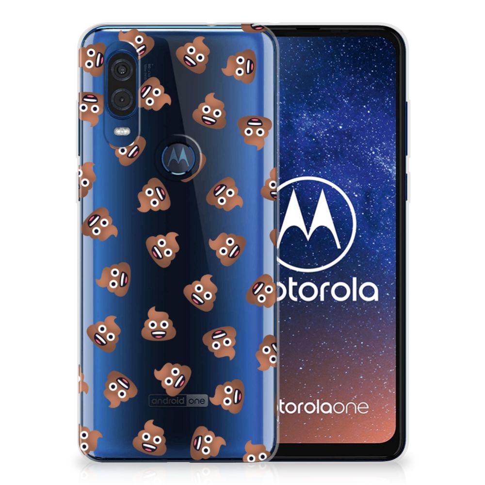 TPU bumper voor Motorola One Vision Poep Emojis