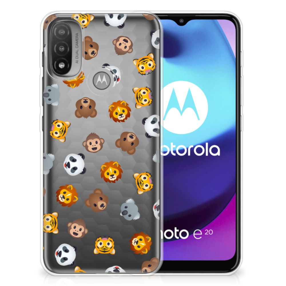 TPU bumper voor Motorola Moto E20 | E40 Dieren Emojis