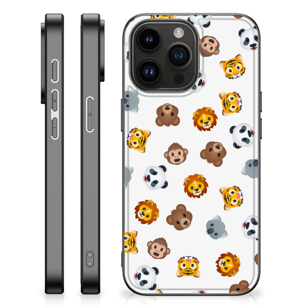 Back Case voor iPhone 15 Pro Dieren Emojis