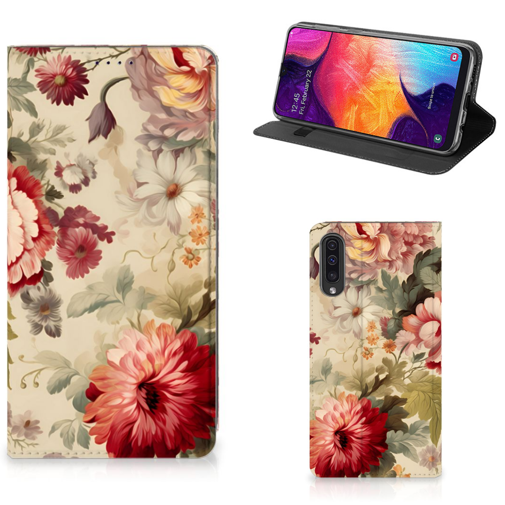 Smart Cover voor Samsung Galaxy A50 Bloemen