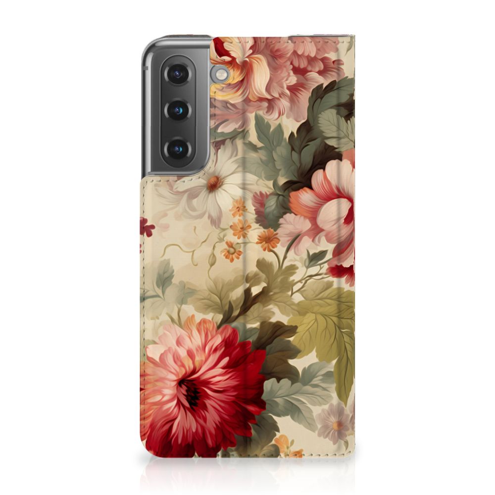 Smart Cover voor Samsung Galaxy S21 FE Bloemen