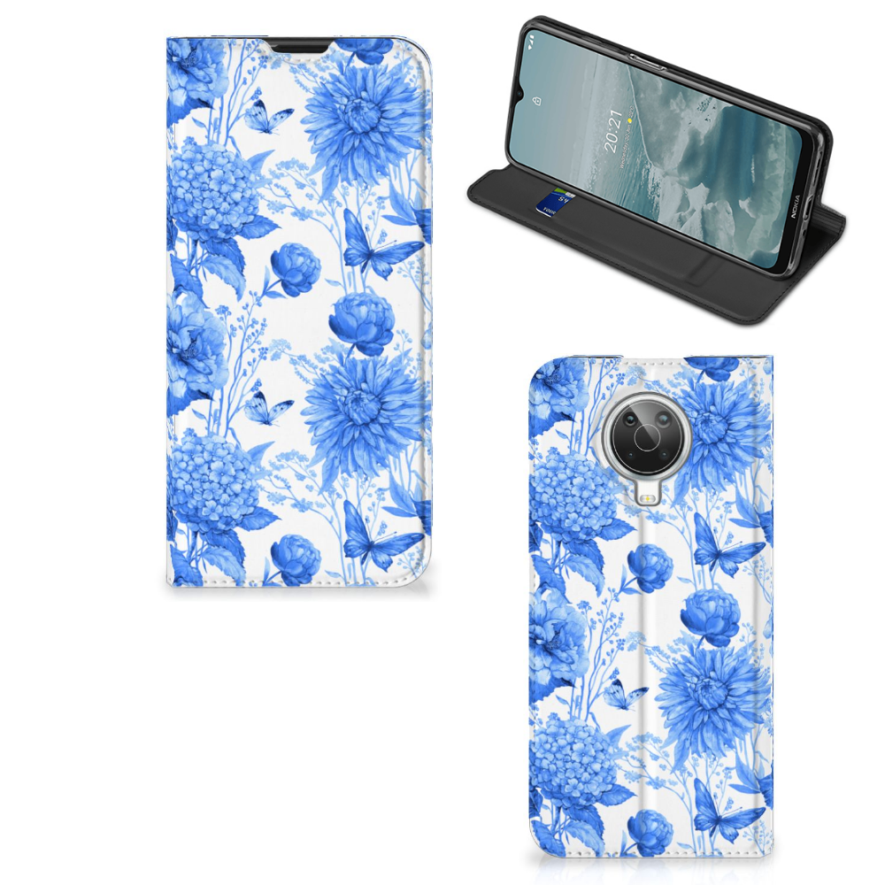 Smart Cover voor Nokia G10 | G20 Flowers Blue