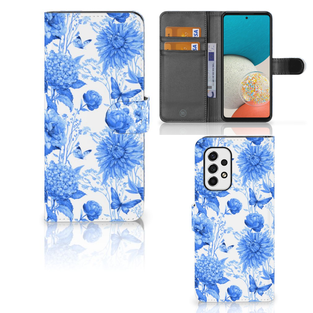 Hoesje voor Samsung Galaxy A53 Flowers Blue