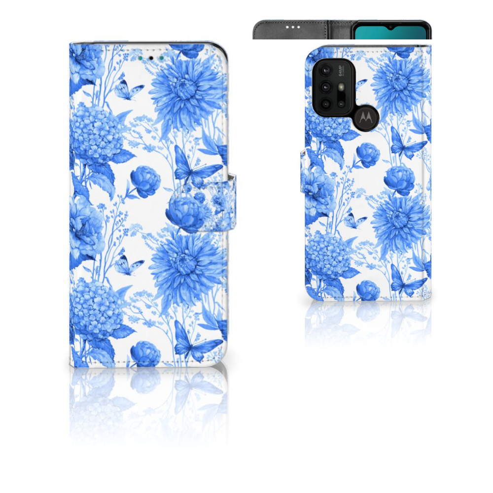 Hoesje voor Motorola Moto G10 | G20 | G30 Flowers Blue