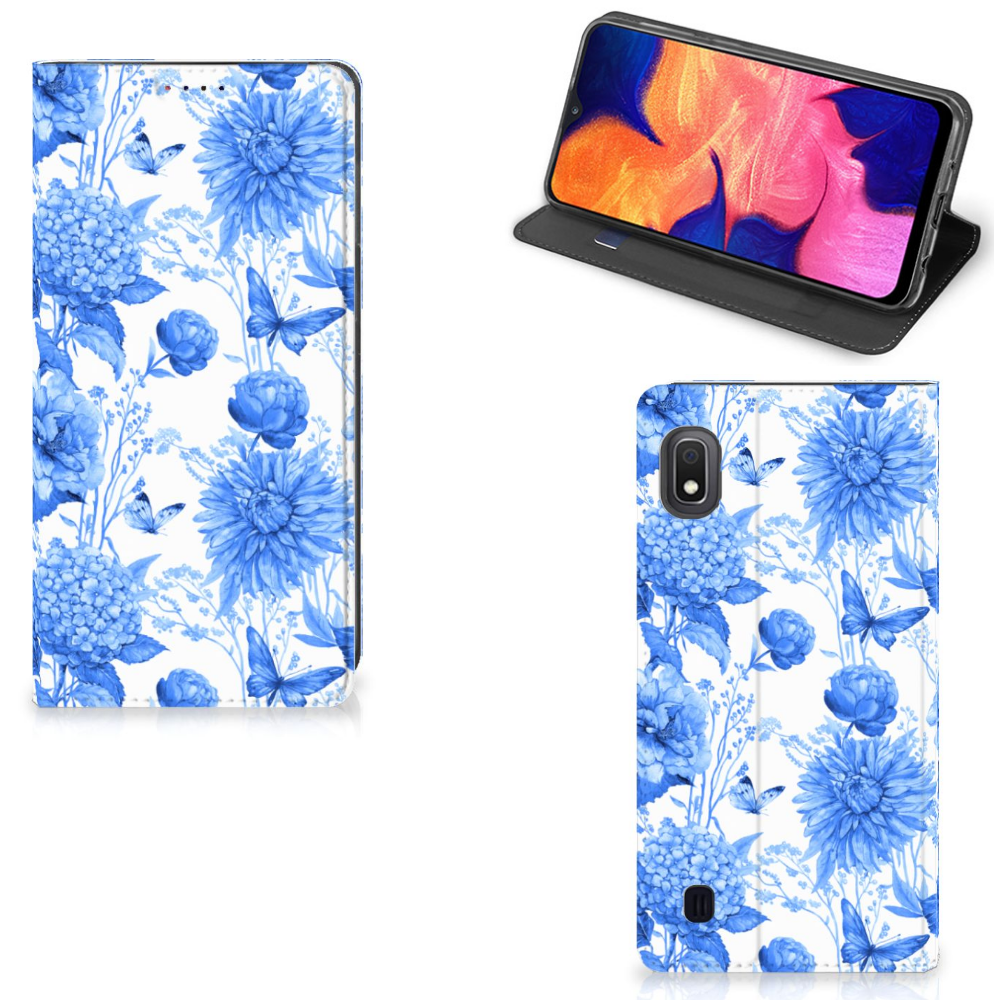 Smart Cover voor Samsung Galaxy A10 Flowers Blue
