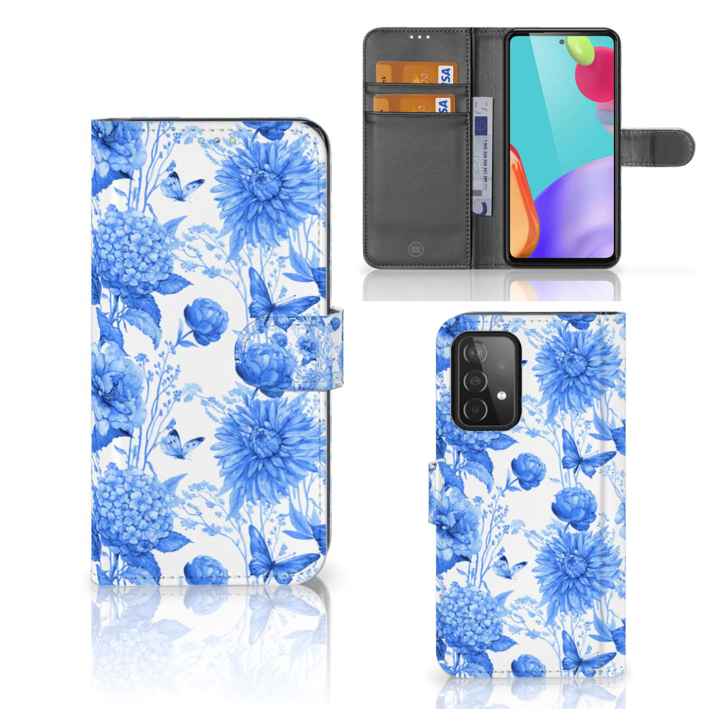 Hoesje voor Samsung Galaxy A52 Flowers Blue