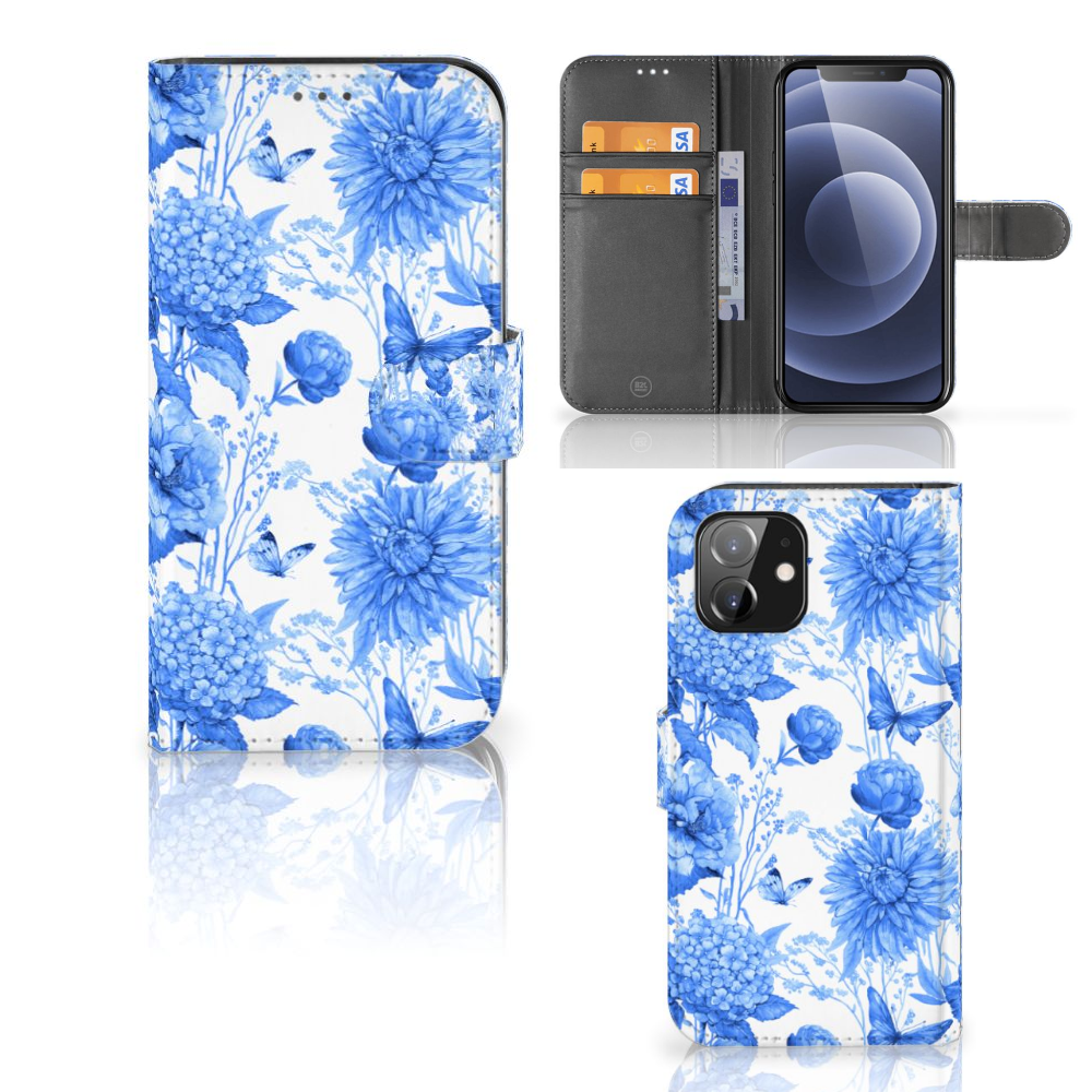 Hoesje voor iPhone 12 | 12 Pro (6.1) Flowers Blue