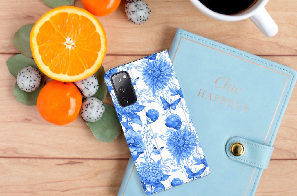 Smart Cover voor Samsung Galaxy S20 FE Flowers Blue