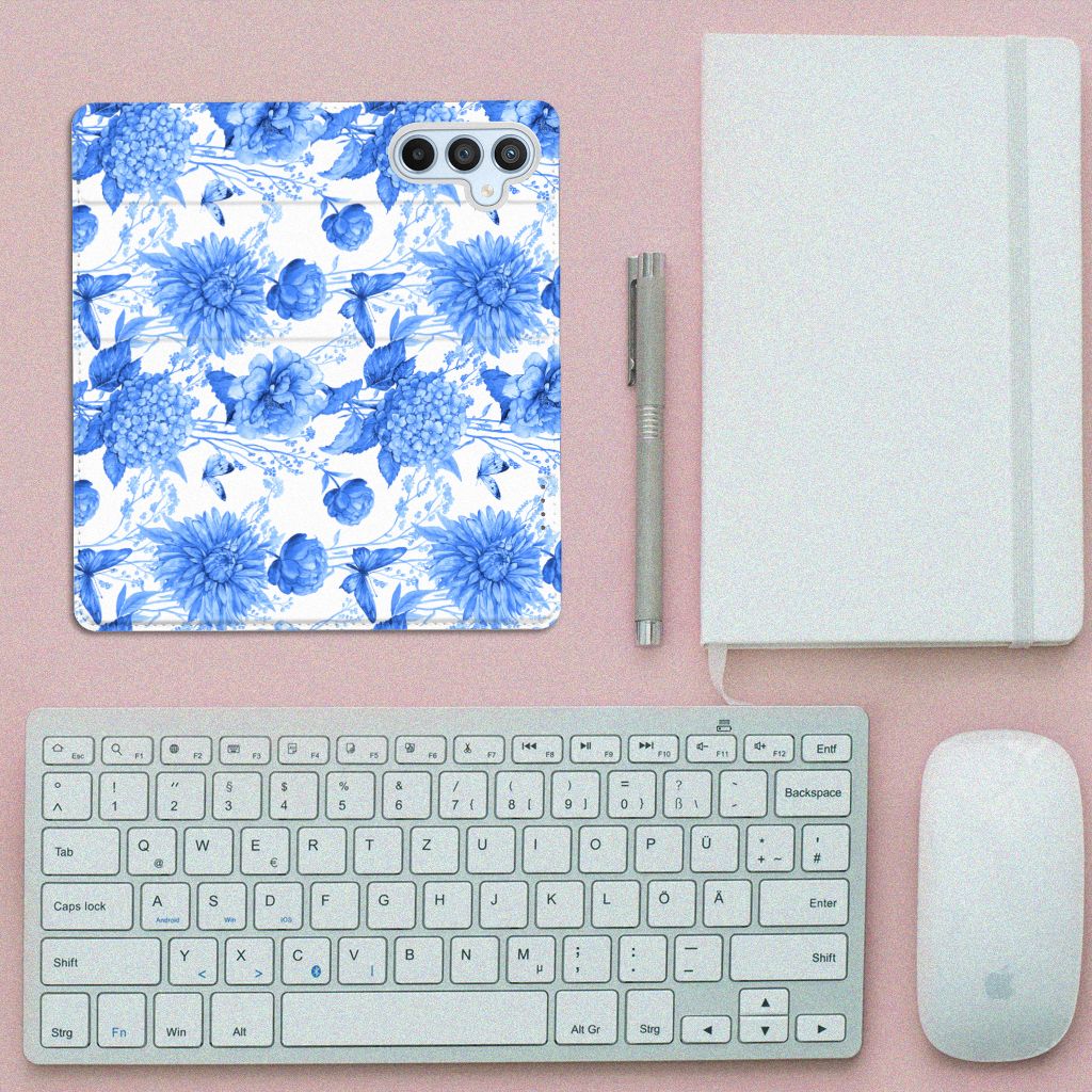Smart Cover voor Samsung Galaxy A54 Flowers Blue