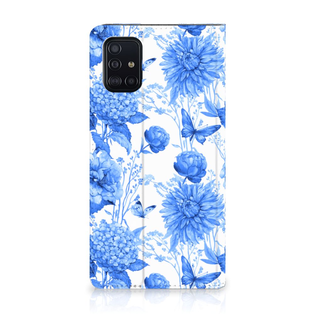 Smart Cover voor Samsung Galaxy A51 Flowers Blue