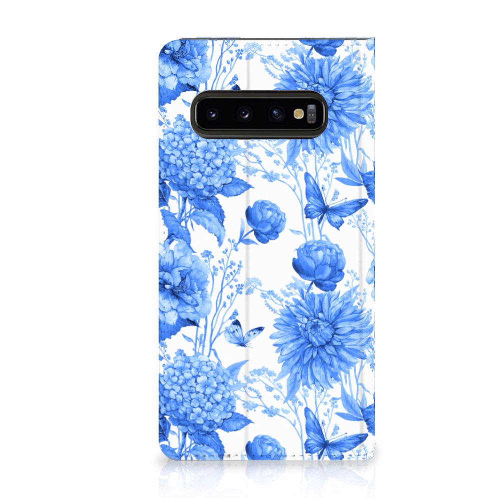 Smart Cover voor Samsung Galaxy S10 Flowers Blue
