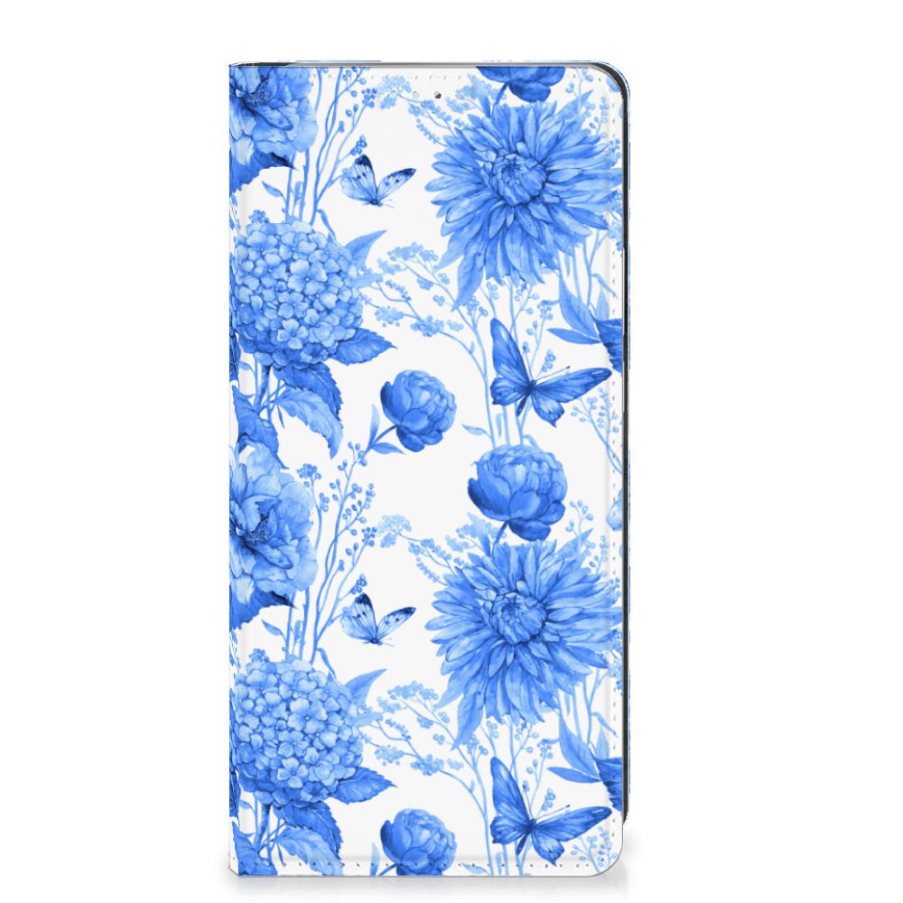 Smart Cover voor Motorola Edge 40 Pro Flowers Blue