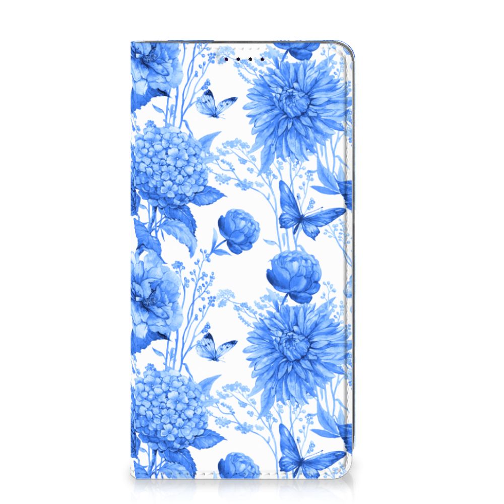 Smart Cover voor Samsung Galaxy A50 Flowers Blue