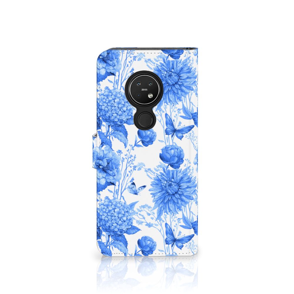 Hoesje voor Nokia 7.2 | Nokia 6.2 Flowers Blue