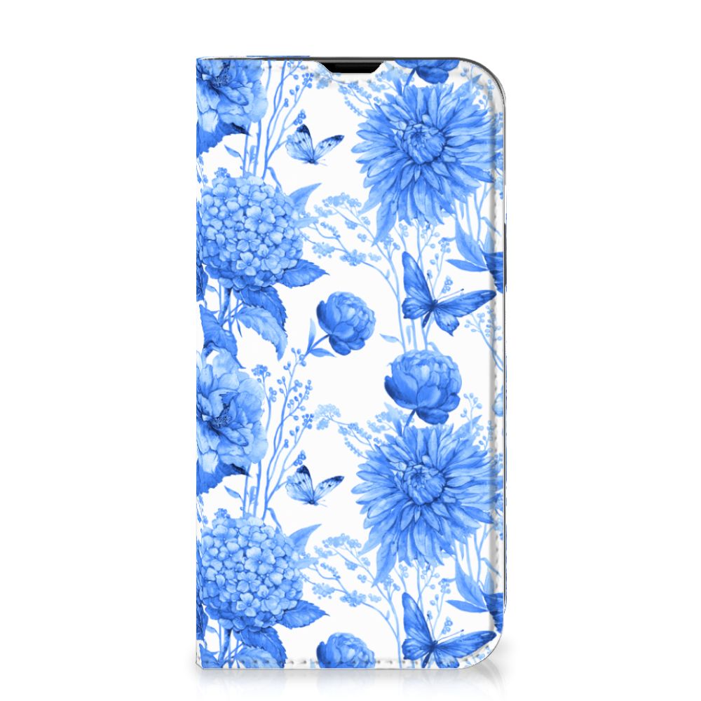 Smart Cover voor iPhone 14 Flowers Blue