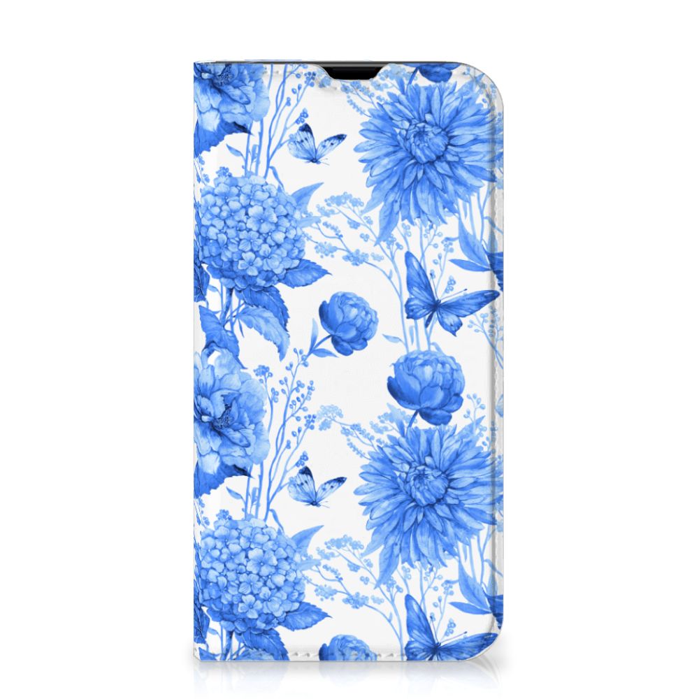 Smart Cover voor iPhone 13 Pro Flowers Blue