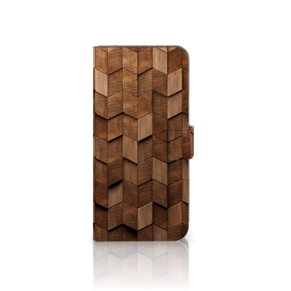 Book Style Case voor Motorola Moto G54 Wooden Cubes