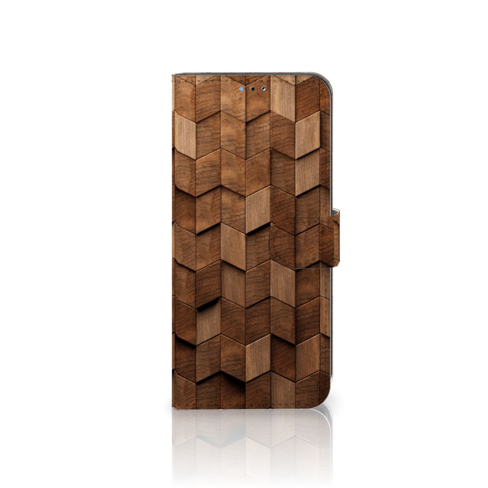 Book Style Case voor OPPO A16/A16s/A54s Wooden Cubes