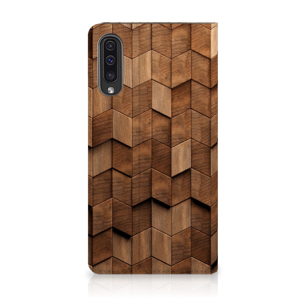 Book Wallet Case voor Samsung Galaxy A50 Wooden Cubes