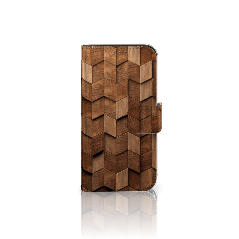 Book Style Case voor Apple iPhone 12 Mini Wooden Cubes