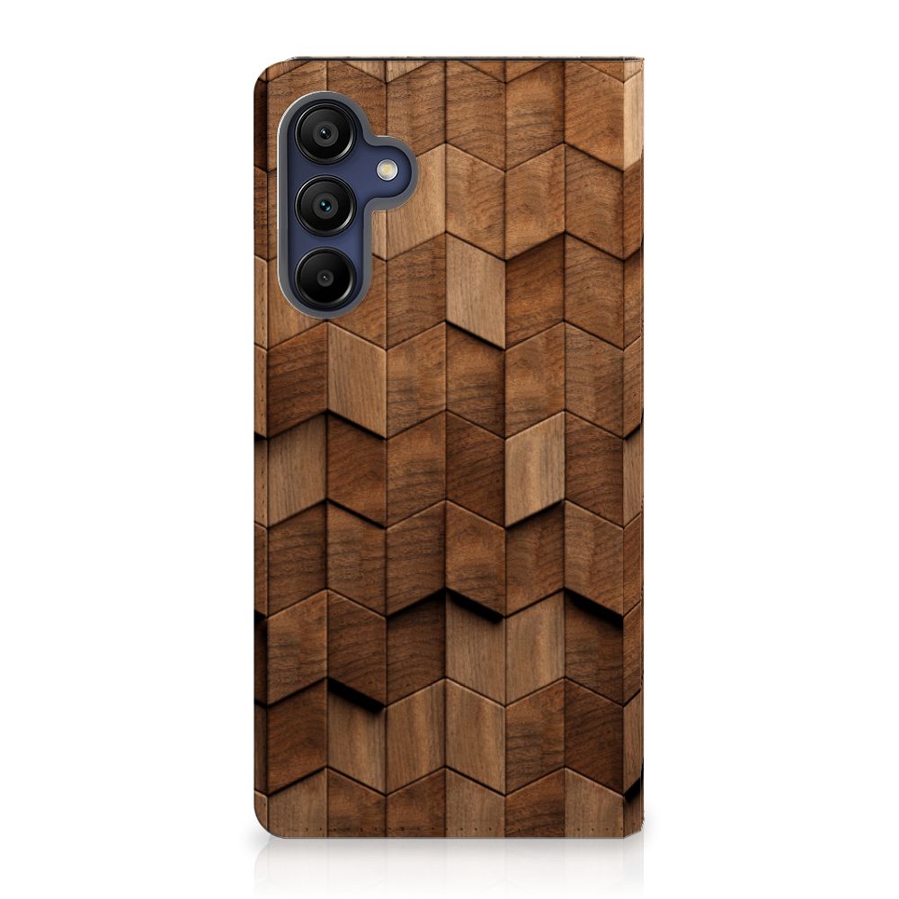 Book Wallet Case voor Samsung Galaxy A15 Wooden Cubes