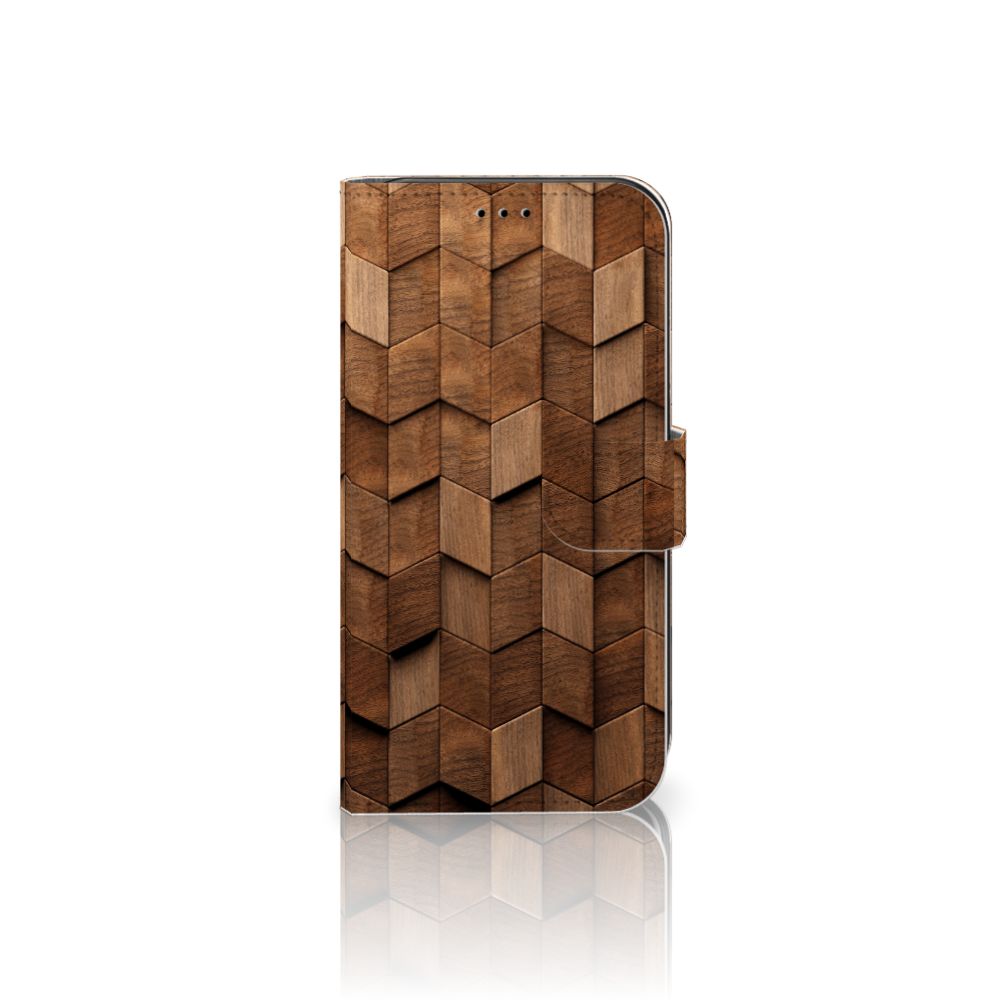 Book Style Case voor Apple iPhone 11 Wooden Cubes